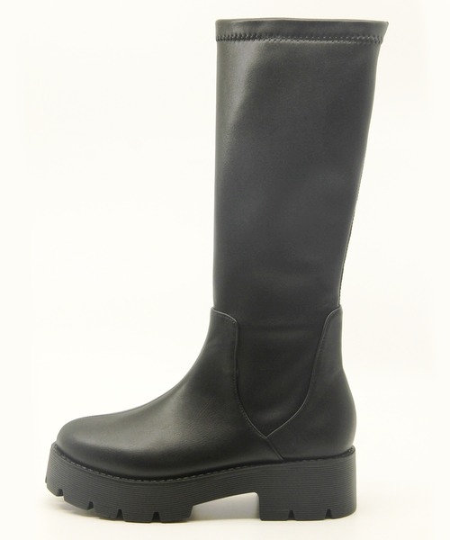 Sugar Sugar(シュガーシュガー)の「【SUGAR SUGAR シュガーシュガー】軽量厚底ストレッチロングブーツ(ブーツ・レディース・ブラック/アイボリー・LL/S/M/L)」の6枚目の写真