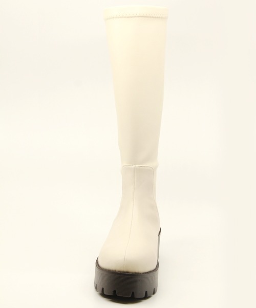 Sugar Sugar(シュガーシュガー)の「【SUGAR SUGAR シュガーシュガー】軽量厚底ストレッチロングブーツ(ブーツ・レディース・ブラック/アイボリー・LL/S/M/L)」の10枚目の写真