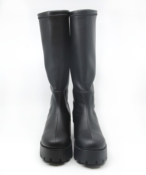 Sugar Sugar(シュガーシュガー)の「【SUGAR SUGAR シュガーシュガー】軽量厚底ストレッチロングブーツ(ブーツ・レディース・ブラック/アイボリー・LL/S/M/L)」の11枚目の写真