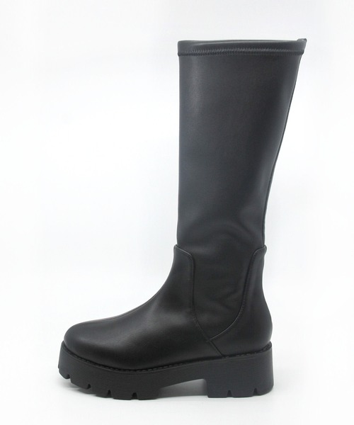 Sugar Sugar(シュガーシュガー)の「【SUGAR SUGAR シュガーシュガー】軽量厚底ストレッチロングブーツ(ブーツ・レディース・ブラック/アイボリー・LL/S/M/L)」の13枚目の写真