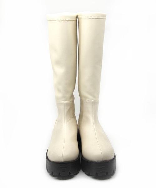 Sugar Sugar(シュガーシュガー)の「【SUGAR SUGAR シュガーシュガー】軽量厚底ストレッチロングブーツ(ブーツ・レディース・ブラック/アイボリー・LL/S/M/L)」の16枚目の写真