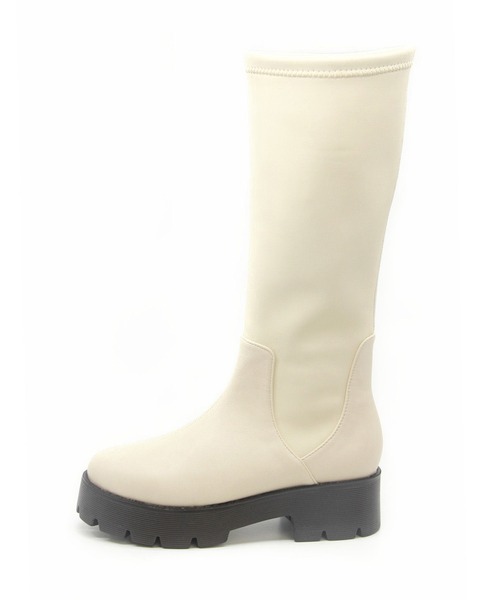 Sugar Sugar(シュガーシュガー)の「【SUGAR SUGAR シュガーシュガー】軽量厚底ストレッチロングブーツ(ブーツ・レディース・ブラック/アイボリー・LL/S/M/L)」の18枚目の写真