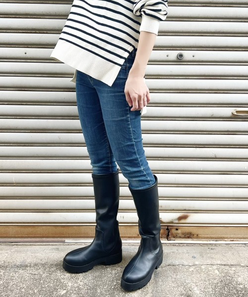 Sugar Sugar(シュガーシュガー)の「【SUGAR SUGAR シュガーシュガー】軽量厚底ストレッチロングブーツ(ブーツ・レディース・ブラック/アイボリー・LL/S/M/L)」の21枚目の写真