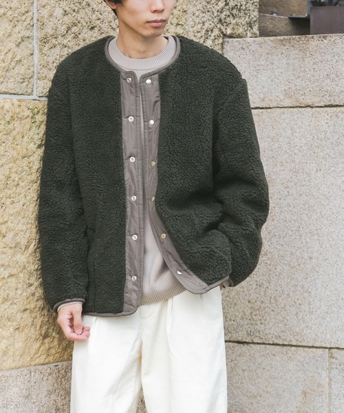 FORK&SPOON（フォークアンドスプーン）の「FORK&SPOON　リバーシブルボアブルゾン（ブルゾン・メンズ・グリーン系その他/ホワイト系その他/ブルー系その他・5/4）」の5枚目の写真