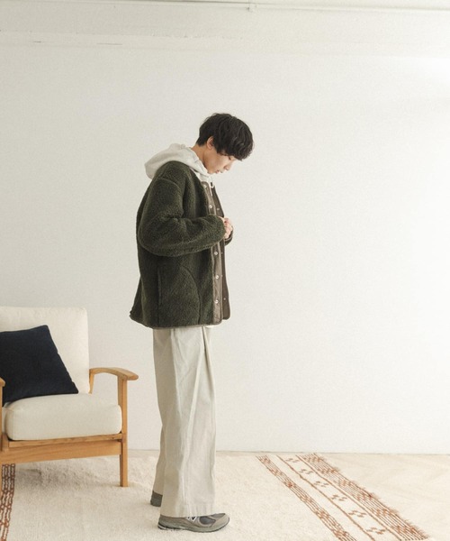 FORK&SPOON（フォークアンドスプーン）の「FORK&SPOON　リバーシブルボアブルゾン（ブルゾン・メンズ・グリーン系その他/ホワイト系その他/ブルー系その他・5/4）」の15枚目の写真