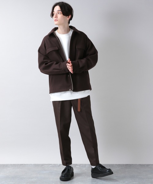 RAGEBLUE（レイジブルー）の「センタープレス/裏起毛PEツイルテーパードスラックス/216175（スラックス・メンズ・ホワイト/ブラック/ブラウン/ベージュ/パープル・MEDIUM/LARGE/SMALL）」の21枚目の写真