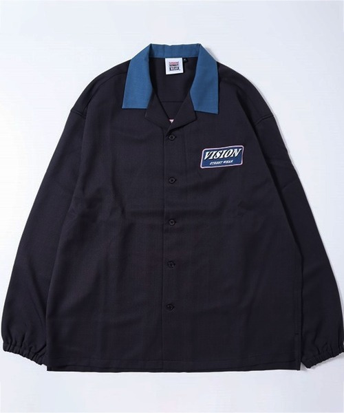 VISION STREET WEAR(ヴィジョンストリートウェア)の「VISION STREET WEAR プレートロゴ刺繍シャツ(シャツ/ブラウス・メンズ・グレイッシュブルー/アイボリー/チャコールグレー・LL/M/L)」の5枚目の写真