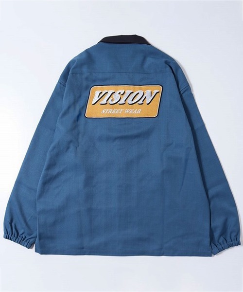 VISION STREET WEAR(ヴィジョンストリートウェア)の「VISION STREET WEAR プレートロゴ刺繍シャツ(シャツ/ブラウス・メンズ・グレイッシュブルー/アイボリー/チャコールグレー・LL/M/L)」の6枚目の写真