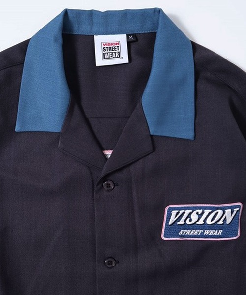 VISION STREET WEAR(ヴィジョンストリートウェア)の「VISION STREET WEAR プレートロゴ刺繍シャツ(シャツ/ブラウス・メンズ・グレイッシュブルー/アイボリー/チャコールグレー・LL/M/L)」の7枚目の写真