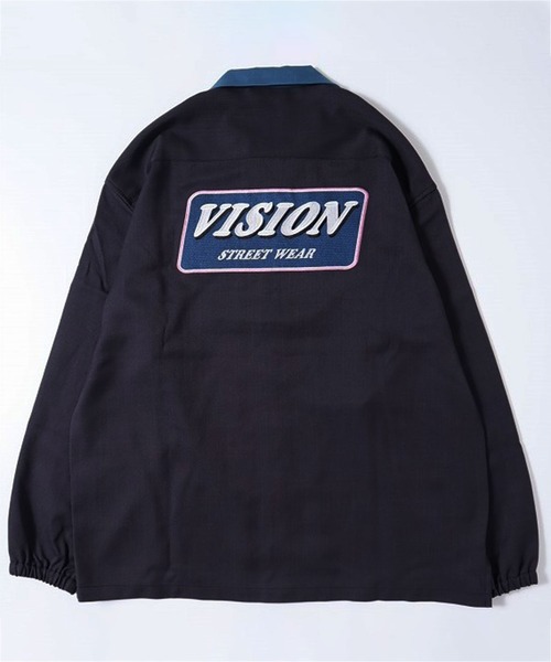 VISION STREET WEAR(ヴィジョンストリートウェア)の「VISION STREET WEAR プレートロゴ刺繍シャツ(シャツ/ブラウス・メンズ・グレイッシュブルー/アイボリー/チャコールグレー・LL/M/L)」の16枚目の写真