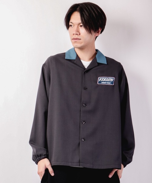 VISION STREET WEAR(ヴィジョンストリートウェア)の「VISION STREET WEAR プレートロゴ刺繍シャツ(シャツ/ブラウス・メンズ・グレイッシュブルー/アイボリー/チャコールグレー・LL/M/L)」の17枚目の写真