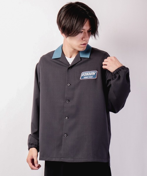 VISION STREET WEAR(ヴィジョンストリートウェア)の「VISION STREET WEAR プレートロゴ刺繍シャツ(シャツ/ブラウス・メンズ・グレイッシュブルー/アイボリー/チャコールグレー・LL/M/L)」の18枚目の写真