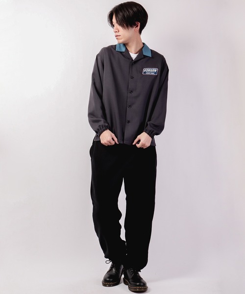 VISION STREET WEAR(ヴィジョンストリートウェア)の「VISION STREET WEAR プレートロゴ刺繍シャツ(シャツ/ブラウス・メンズ・グレイッシュブルー/アイボリー/チャコールグレー・LL/M/L)」の20枚目の写真