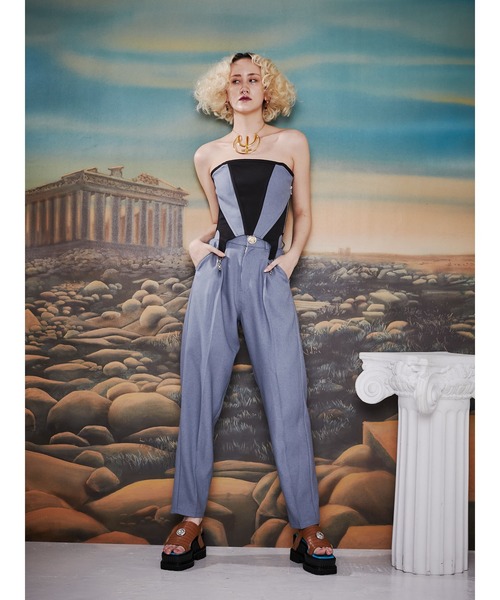 PAMEO POSE(パメオポーズ)の「Inverted Triangle Trousers Blue(スラックス・レディース・ブルー・S/M)」の6枚目の写真