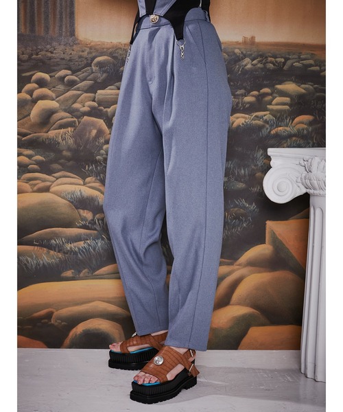 PAMEO POSE(パメオポーズ)の「Inverted Triangle Trousers Blue(スラックス・レディース・ブルー・S/M)」の7枚目の写真