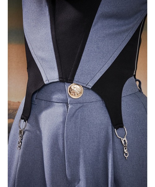 PAMEO POSE(パメオポーズ)の「Inverted Triangle Trousers Blue(スラックス・レディース・ブルー・S/M)」の10枚目の写真