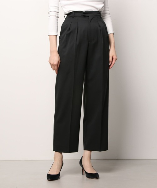 AMERICAN RAG CIE（アメリカンラグシー）の「ウールブレンドタックワイドパンツ（スラックス・レディース・チャコールグレー/キャメル・38/36）」の17枚目の写真