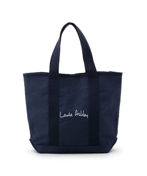 LAURA ASHLEY(ローラアシュレイ)の「サイン刺繍縦長トートバッグ(トートバッグ・レディース・ホワイト/ネイビー・00)」の2枚目の写真