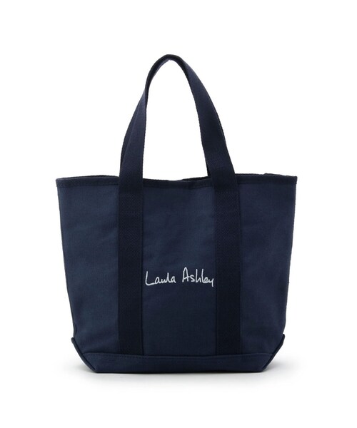 LAURA ASHLEY(ローラアシュレイ)の「サイン刺繍縦長トートバッグ(トートバッグ・レディース・ホワイト/ネイビー・00)」の3枚目の写真
