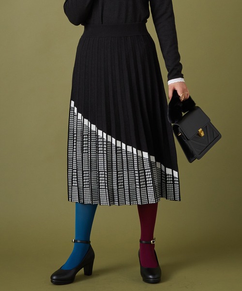 Derhy スカート チェック ニットプリーツスカート スカート Jetset ジェットセットソロプラス のスカート ジェットセットソロプラス のファッション Plus スカート Solo 通販 専門 店の