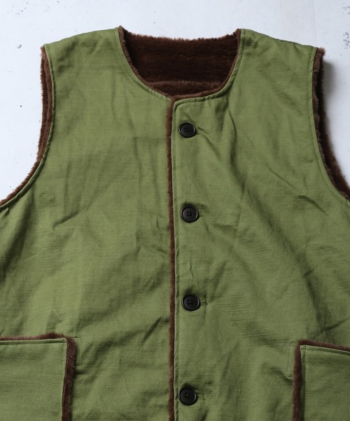 SPINNS（スピンズ）の「リバーシブル ファーベスト（ベスト・メンズ・ダークブラウン/キャメル/ブラック/カーキ・ONESIZE）」の15枚目の写真