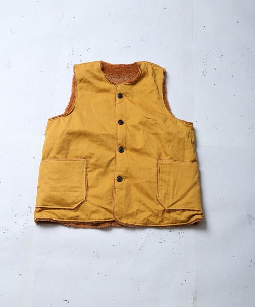 SPINNS（スピンズ）の「リバーシブル ファーベスト（ベスト・メンズ・ダークブラウン/キャメル/ブラック/カーキ・ONESIZE）」の9枚目の写真