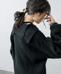 PUAL CE CIN | セーラーカラー畦ニットプルオーバー(ニット/セーター)