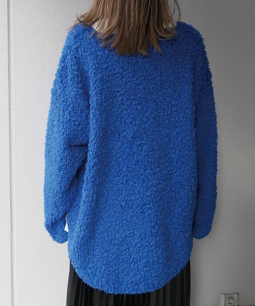 CORNERS（コーナーズ）の「ルーズシルエットもこもこボアトップス（ニット/セーター・レディース・アイボリー/ブラック/ブラウン/グリーン/ブルー/パープル/ベージュ・M）」の13枚目の写真