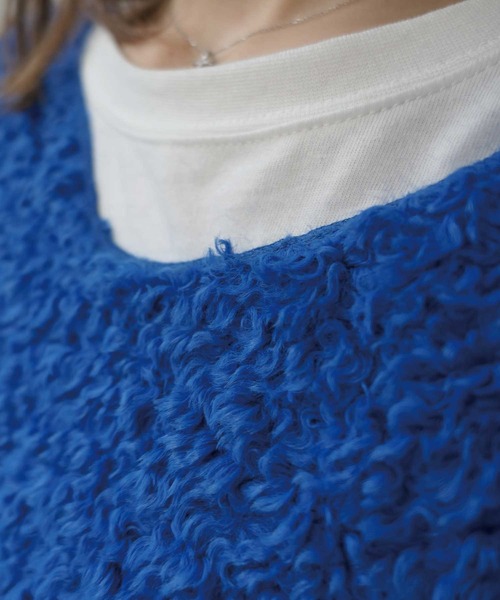 CORNERS（コーナーズ）の「ルーズシルエットもこもこボアトップス（ニット/セーター・レディース・アイボリー/ブラック/ブラウン/グリーン/ブルー/パープル/ベージュ・M）」の19枚目の写真