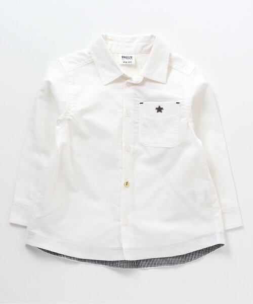 BREEZE（ブリーズ）の「レギュラーカラーシャツ（シャツ/ブラウス・キッズ・ブラック/オフホワイト/ピンク/ブルー・90/100/110/120/130）」の2枚目の写真