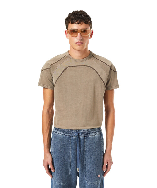 スリムフィット Tシャツ Tシャツ カットソー メンズ Diesel ディーゼル のtシャツ カットソー メンズ プリント スリムフィット サステナブル