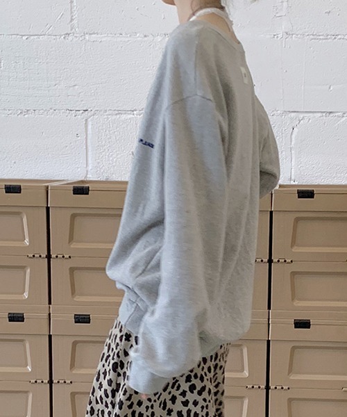 FRP（エフアールピー）の「YUGA  Vネック　セーター（ニット/セーター・レディース・グレー・FREE）」の5枚目の写真