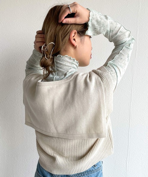 w closet(ダブルクローゼット)の「セーラー衿ベスト(ニット/セーター・レディース・ベージュ/ピンク/ブルー・FREE)」の10枚目の写真