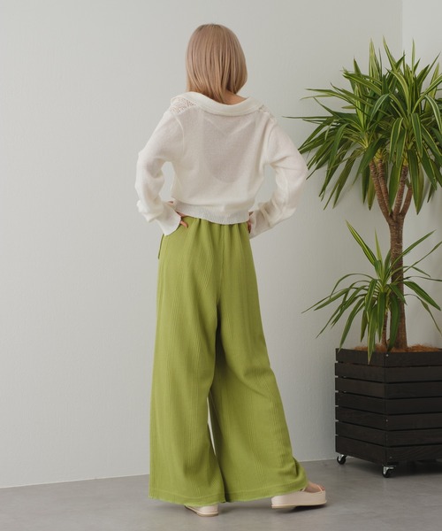 Kastane(カスタネ)の「【カタログ掲載アイテム】透かし編み衿付きカーディガン(カーディガン/ボレロ・レディース・アイボリー/ブラック・FREE)」の7枚目の写真