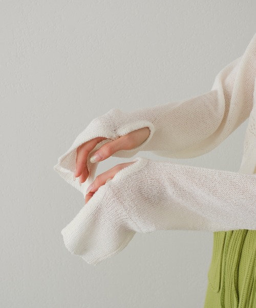 Kastane(カスタネ)の「【カタログ掲載アイテム】透かし編み衿付きカーディガン(カーディガン/ボレロ・レディース・アイボリー/ブラック・FREE)」の14枚目の写真