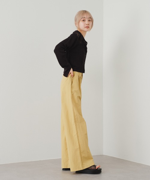 Kastane(カスタネ)の「【カタログ掲載アイテム】透かし編み衿付きカーディガン(カーディガン/ボレロ・レディース・アイボリー/ブラック・FREE)」の17枚目の写真