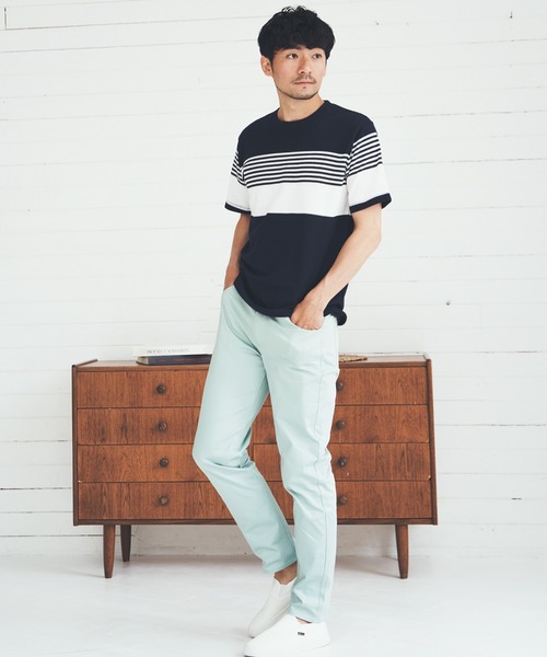 ikka(イッカ)の「パイナップルパネルボーダーT(Tシャツ/カットソー・メンズ・ブラック/ネイビー/グレー・S/M/L/XL)」の12枚目の写真