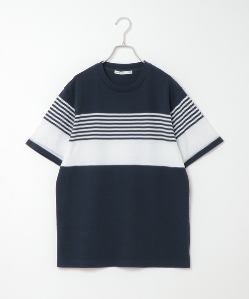 ikka(イッカ)の「パイナップルパネルボーダーT(Tシャツ/カットソー・メンズ・ブラック/ネイビー/グレー・S/M/L/XL)」の13枚目の写真