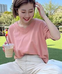 coen | ［UVカット機能付き］USAコットンVネックTシャツ#(Tシャツ/カットソー)