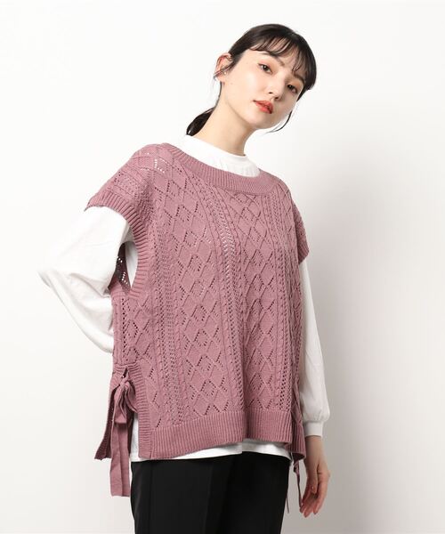 ニットベスト×ロンTセット