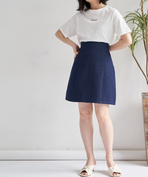 VANNIE U（ヴァニーユー）の「ハイウエストデニムミニスカート/インパン付き（デニムスカート・レディース・ブルー/ナチュラル・FREE）」の14枚目の写真