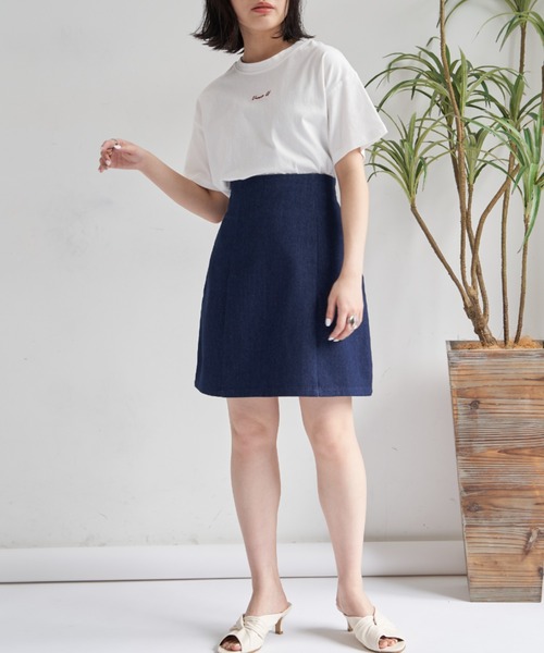 VANNIE U（ヴァニーユー）の「ハイウエストデニムミニスカート/インパン付き（デニムスカート・レディース・ブルー/ナチュラル・FREE）」の12枚目の写真