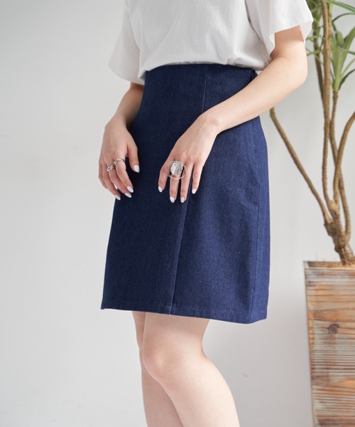 VANNIE U（ヴァニーユー）の「ハイウエストデニムミニスカート/インパン付き（デニムスカート・レディース・ブルー/ナチュラル・FREE）」の7枚目の写真