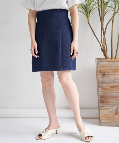 VANNIE U（ヴァニーユー）の「ハイウエストデニムミニスカート/インパン付き（デニムスカート・レディース・ブルー/ナチュラル・FREE）」の8枚目の写真