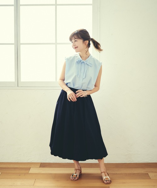 LAYMEE(レイミー)の「Mily balloon skirt / ミリーバルーンスカート 【水野佐彩×LAYMEE第2弾コラボレーションアイテム】(スカート・レディース・ピンク/ネイビー/チェック・FREE)」の3枚目の写真