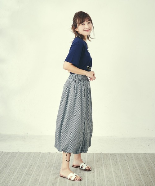 LAYMEE(レイミー)の「Mily balloon skirt / ミリーバルーンスカート 【水野佐彩×LAYMEE第2弾コラボレーションアイテム】(スカート・レディース・ピンク/ネイビー/チェック・FREE)」の11枚目の写真