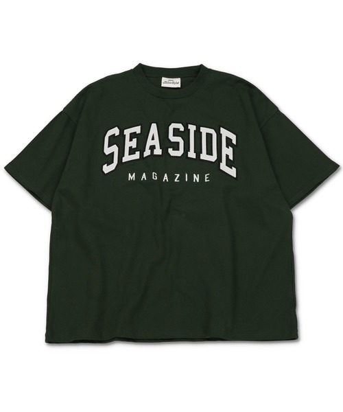 SPINNS(スピンズ)の「【ビッグシルエット】SEASIDEカレッジロゴTシャツ(Tシャツ/カットソー・メンズ・ホワイト/ピンク/グリーン/ダークブルー/スミクロ/オレンジ・ONESIZE)」の11枚目の写真