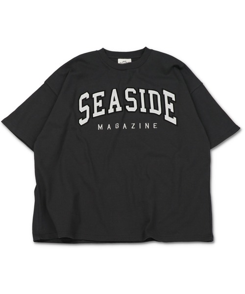 SPINNS(スピンズ)の「【ビッグシルエット】SEASIDEカレッジロゴTシャツ(Tシャツ/カットソー・メンズ・ホワイト/ピンク/グリーン/ダークブルー/スミクロ/オレンジ・ONESIZE)」の12枚目の写真