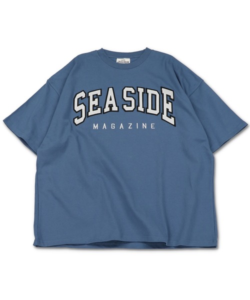 SPINNS(スピンズ)の「【ビッグシルエット】SEASIDEカレッジロゴTシャツ(Tシャツ/カットソー・メンズ・ホワイト/ピンク/グリーン/ダークブルー/スミクロ/オレンジ・ONESIZE)」の13枚目の写真