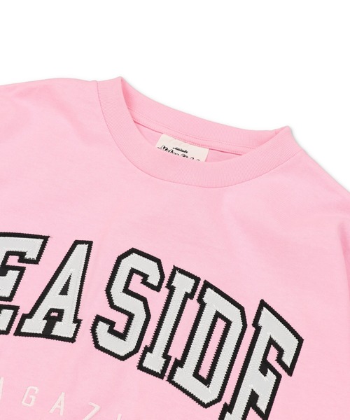 SPINNS(スピンズ)の「【ビッグシルエット】SEASIDEカレッジロゴTシャツ(Tシャツ/カットソー・メンズ・ホワイト/ピンク/グリーン/ダークブルー/スミクロ/オレンジ・ONESIZE)」の16枚目の写真